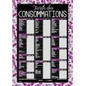 TARIF 490x690 mm Dentelle violet, Consommations + fil nylon
