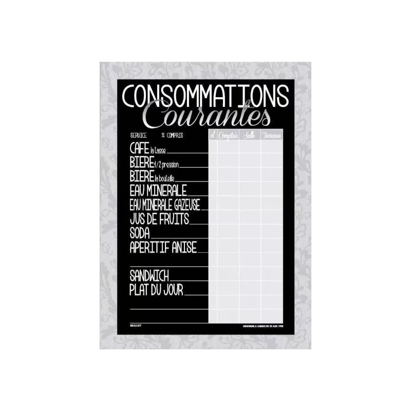 TARIF 300x400 mm Dentelle gris, Consommations courantes + fil nylon