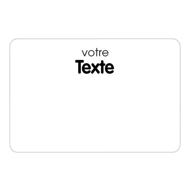 ETIQUETTE 105x70 mm blanche, à texte, sans roulettes, sans attachemen