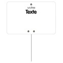 ETIQUETTE 120x80 mm blanche, à texte, sans roulettes, pique inox