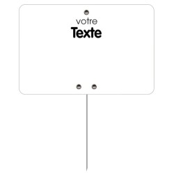 ETIQUETTE 120x80 mm blanche, à texte, sans roulettes, pique inox