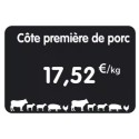 ETIQUETTE 105x70 mm noire, Tout Comprix Boucherie, à texte, sans piqu
