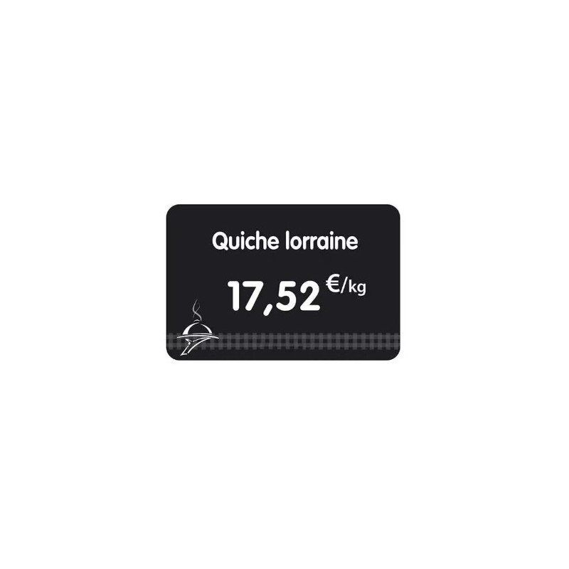 ETIQUETTE 105x70 mm noire, Tout Comprix Charcuterie Traiteur, à texte