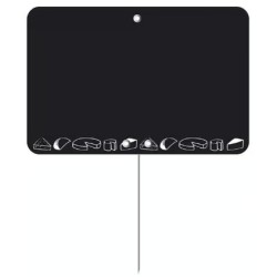 ETIQUETTE 105x70 mm noire, Tout Comprix Fromages, neutre, pique inox 
