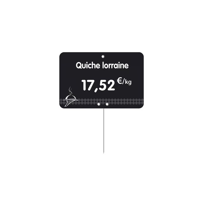 ETIQUETTE 120x80 mm noire, Tout Comprix Charcuterie Traiteur, à texte