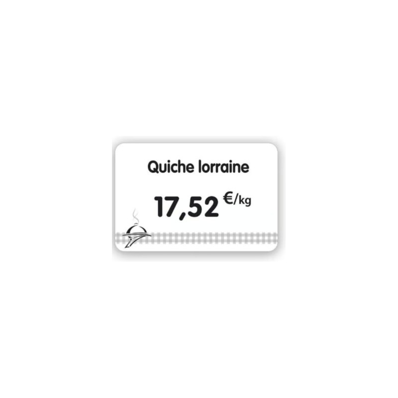 ETIQUETTE 80x60 mm blanche, Tout Comprix Charc Traiteur, à texte, san
