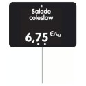ETIQUETTE 80x60 mm noire, Tout Comprix, à texte, pique inox