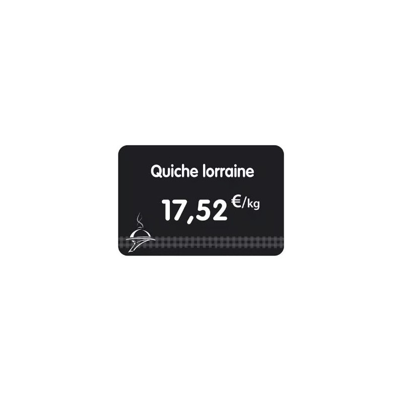 ETIQUETTE 80x60 mm noire, Tout Comprix Charc. Traiteur, à texte, sans