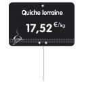 ETIQUETTE 80x60 mm noire, Tout Comprix Charc. Traiteur, à texte, piqu