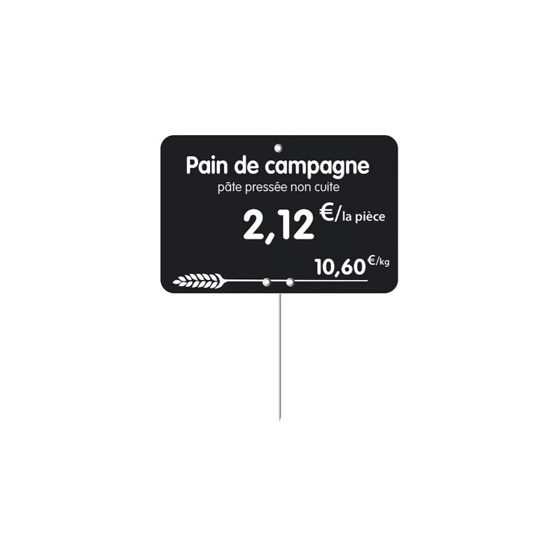 ETIQUETTE 80x60 mm noire, Tout Comprix Boul.Pâtisserie, à texte, piqu
