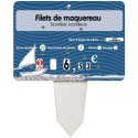 ETIQUETTE 140x100 mm Neptune, à texte, 8 roulettes, patte PVC cristal