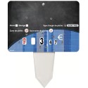 ETIQUETTE 140x100 mm Tonio Poisson, neutre, 8 roulettes, patte PVC cr