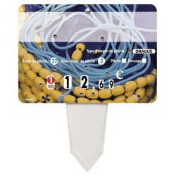 ETIQUETTE 140x100 mm Cordage, neutre, 8 roulettes, patte PVC cristal 