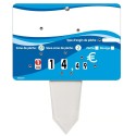 ETIQUETTE 140x100 mm Evasion, neutre, 8 roulettes, patte PVC cristal 