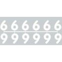 Pochette de 1 barrette de 12 chiffres à picots "6" blanc