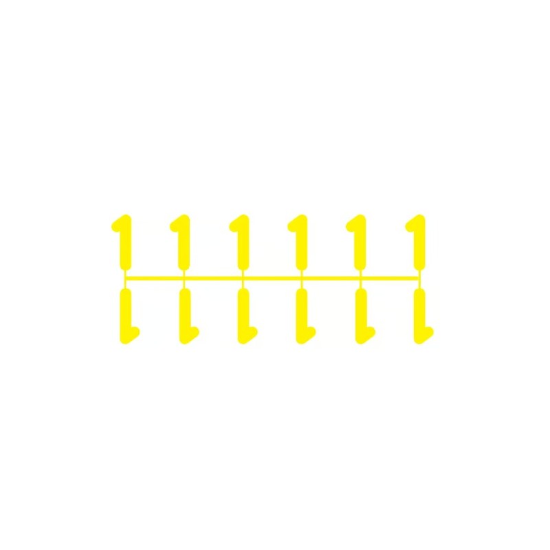 Pochette de 1 barrette de 12 chiffres à picots "1" jaune