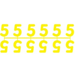 Pochette de 1 barrette de 12 chiffres à picots "5" jaune
