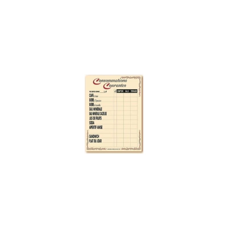 TARIF 300x400 mm Venise Consommations courantes + fil nylon