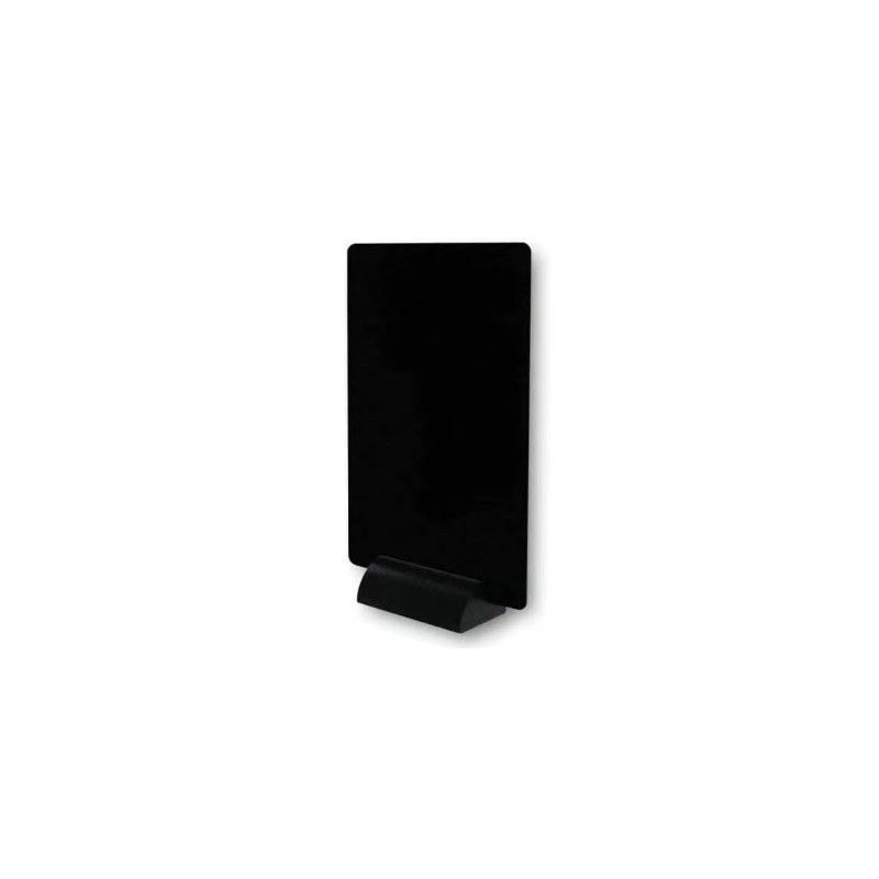 ARDOISE 120x180 mm Tavern PVC noir + socle rond bois noir (lot de 3)