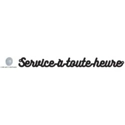 MESSAGE lettres découpées PVC noir 1,5 mm, Service à toute heure + 2 