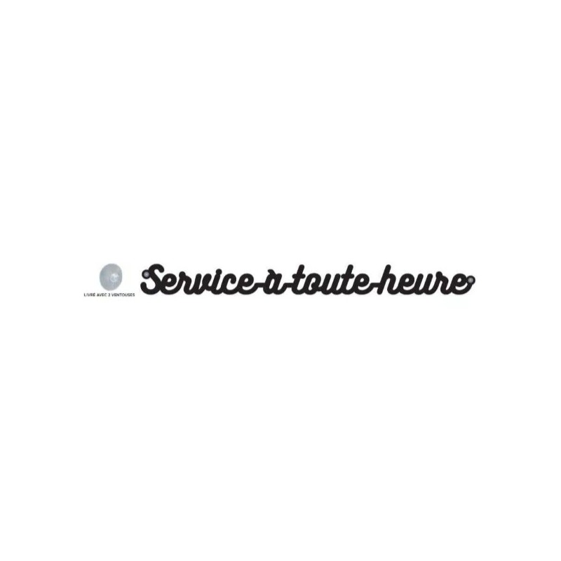 MESSAGE lettres découpées PVC noir 1,5 mm, Service à toute heure + 2 