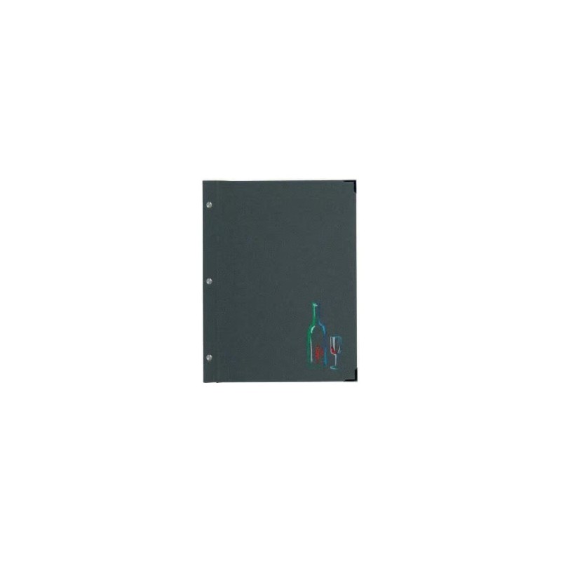 PROTÈGE-MENU 245x315 mm Shinny gris métal, marquage bouteille + verre