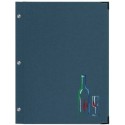 PROTÈGE-MENU 245x315 mm Shinny bleu métal, marquage bouteille + verre