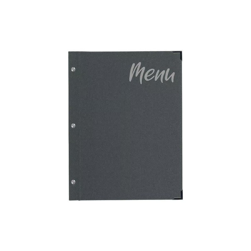 PROTÈGE-MENU 245x315 mm Shinny gris métal, marquage Menu