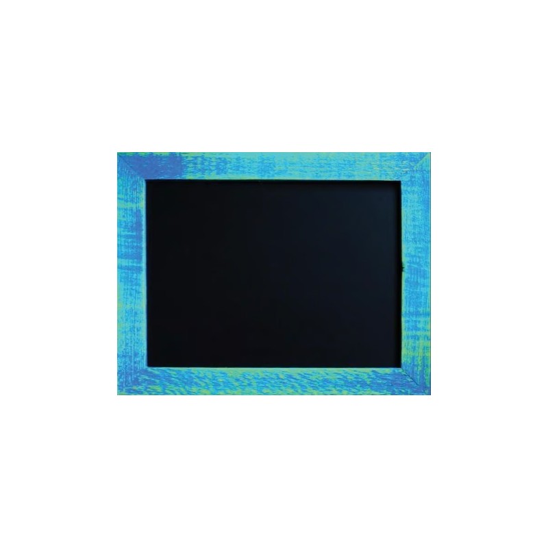 TABLEAU NOIR 470x670 mm Carnaval, cadre cérusé bleu ciel SUPPRIME