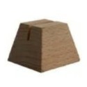 SUPPORT bois pyramide fendu 55x55x40 mm Naturel vernis (lot de 3)