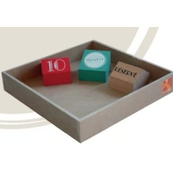 BOITE de rangement bois medium pour 10 cubes SUPPRIME