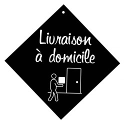 PANCARTE ventouse 160x160 mm logo Livraison à domicile