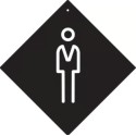 PANCARTE ventouse 160x160 mm logo Homme