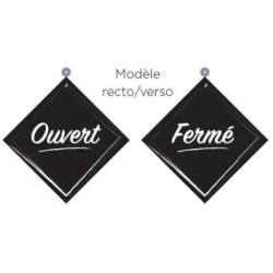 PANCARTE ventouse 160x160 mm logo Ouvert/Fermé