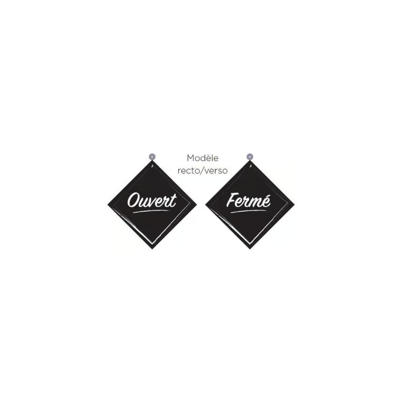 PANCARTE ventouse 160x160 mm logo Ouvert/Fermé