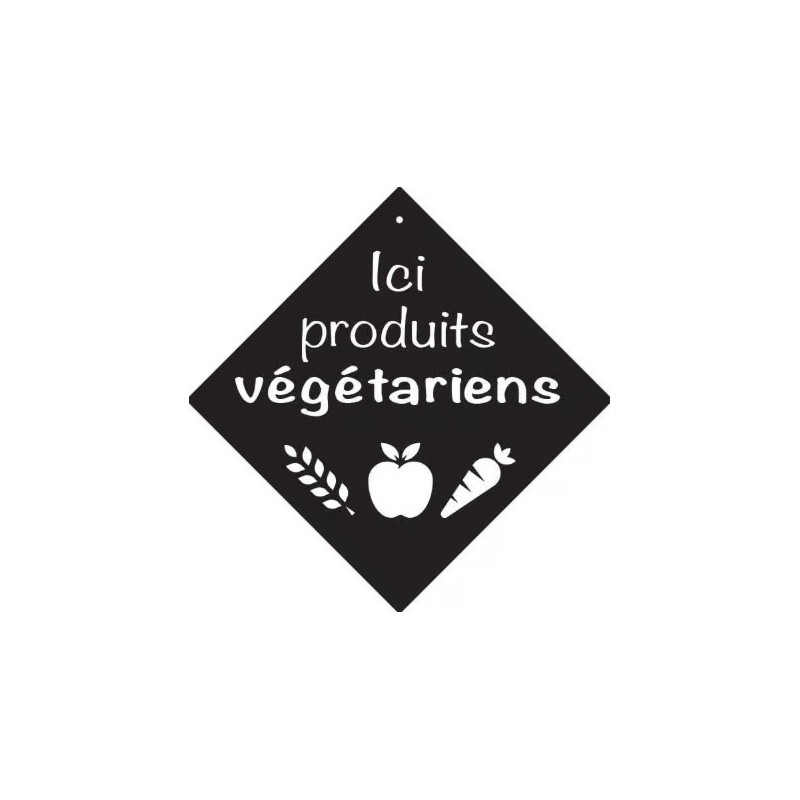 PANCARTE ventouse 160x160 mm Ici produits végétariens