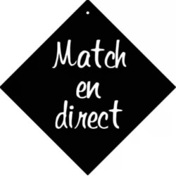 PANCARTE ventouse 160x160 mm logo Match en direct