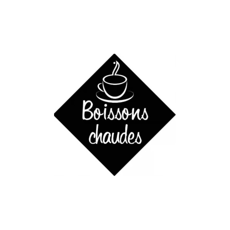 PANCARTE ventouse 160x160 mm logo Boissons chaudes