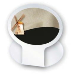 ETIQUETTE Ovaline Moulin 70x50 mm retour plié à chaud (lot de 10)