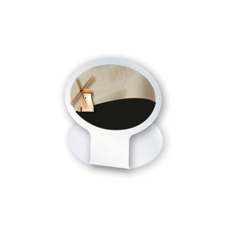 ETIQUETTE Ovaline Moulin 70x50 mm retour plié à chaud (lot de 10)
