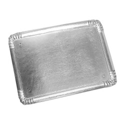 PLATEAU TRAITEUR CARTON - 280x190 mm - ARGENT (x25)