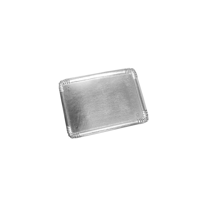 PLATEAU TRAITEUR CARTON - 420x320 mm - ARGENT (x25)