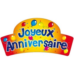BANDEROLE AZYME "joyeux anniversaire" 90x47 mm (x24)