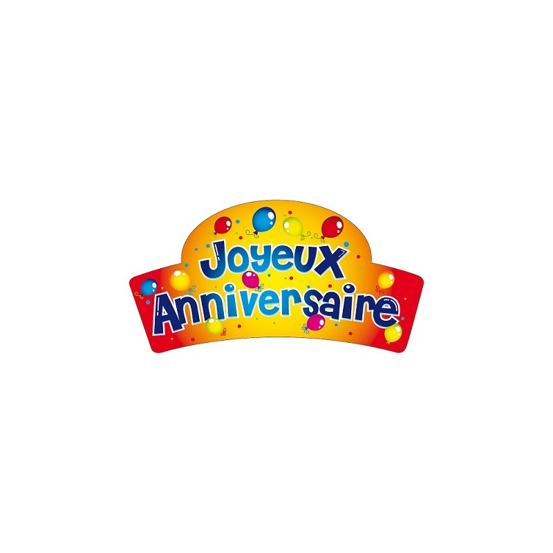 BANDEROLE AZYME "joyeux anniversaire" 90x47 mm (x24)