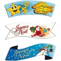 BANDEROLE AZYME "joyeux noël" 94x32 mm - 3 assortis (x24)