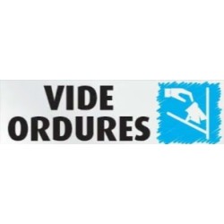 PLAQUE PVC alu adhésif 170x50 mm Vide ordure