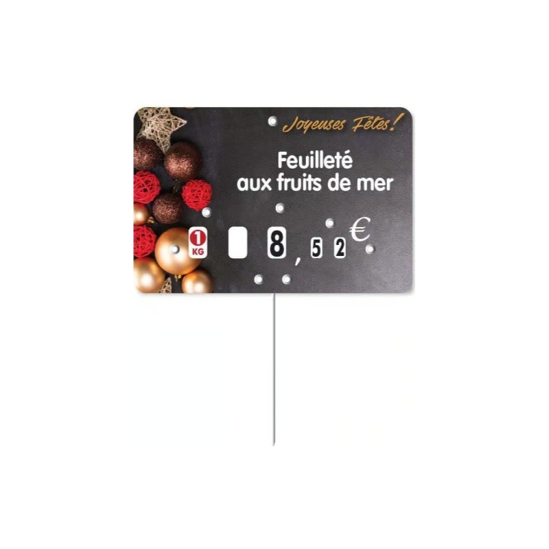 ETIQUETTE Féerie 105x70 mm à texte, à roulettes, pique inox