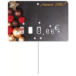 ETIQUETTE Féerie 120x80 mm neutre, à roulettes, pique inox (lot de 10