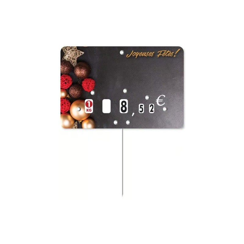 ETIQUETTE Féerie 120x80 mm neutre, à roulettes, pique inox (lot de 10