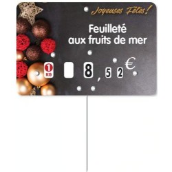ETIQUETTE Féerie 120x80 mm à texte, à roulettes, pique inox